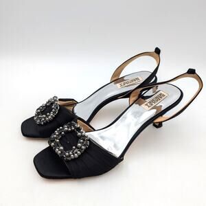 Badgley Mischka Nimah Ankle Strap Sandal Women's Black/Silver Size US10 EU41